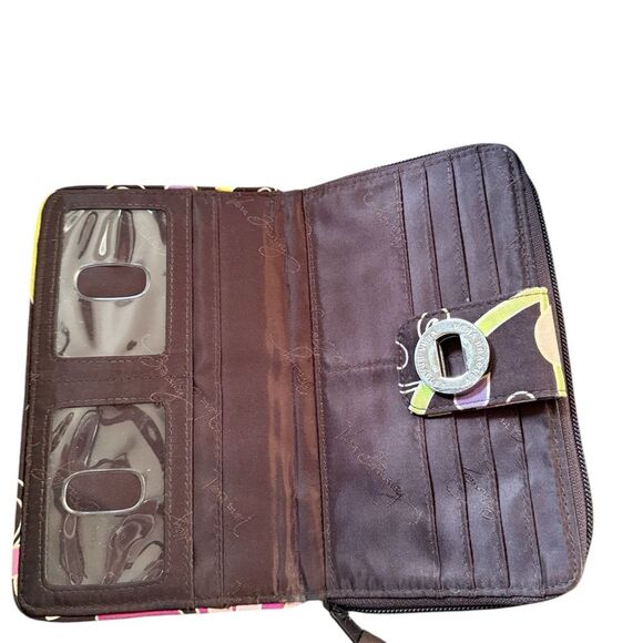 VERA BRADLEY RETIRED Purple Punch Turn Lock Wallet Clutch Zip Around - Picture 5 of 9